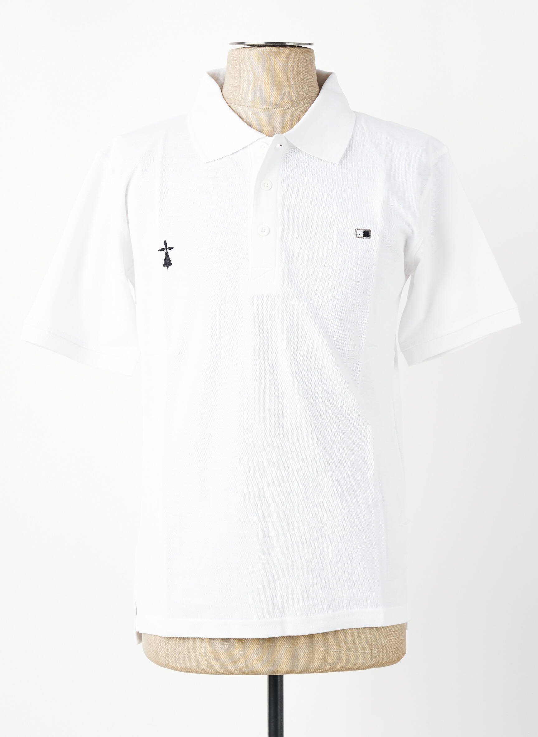 Polo croială dreaptă mâneci scurte alb GWEN & BLACK bărbat
