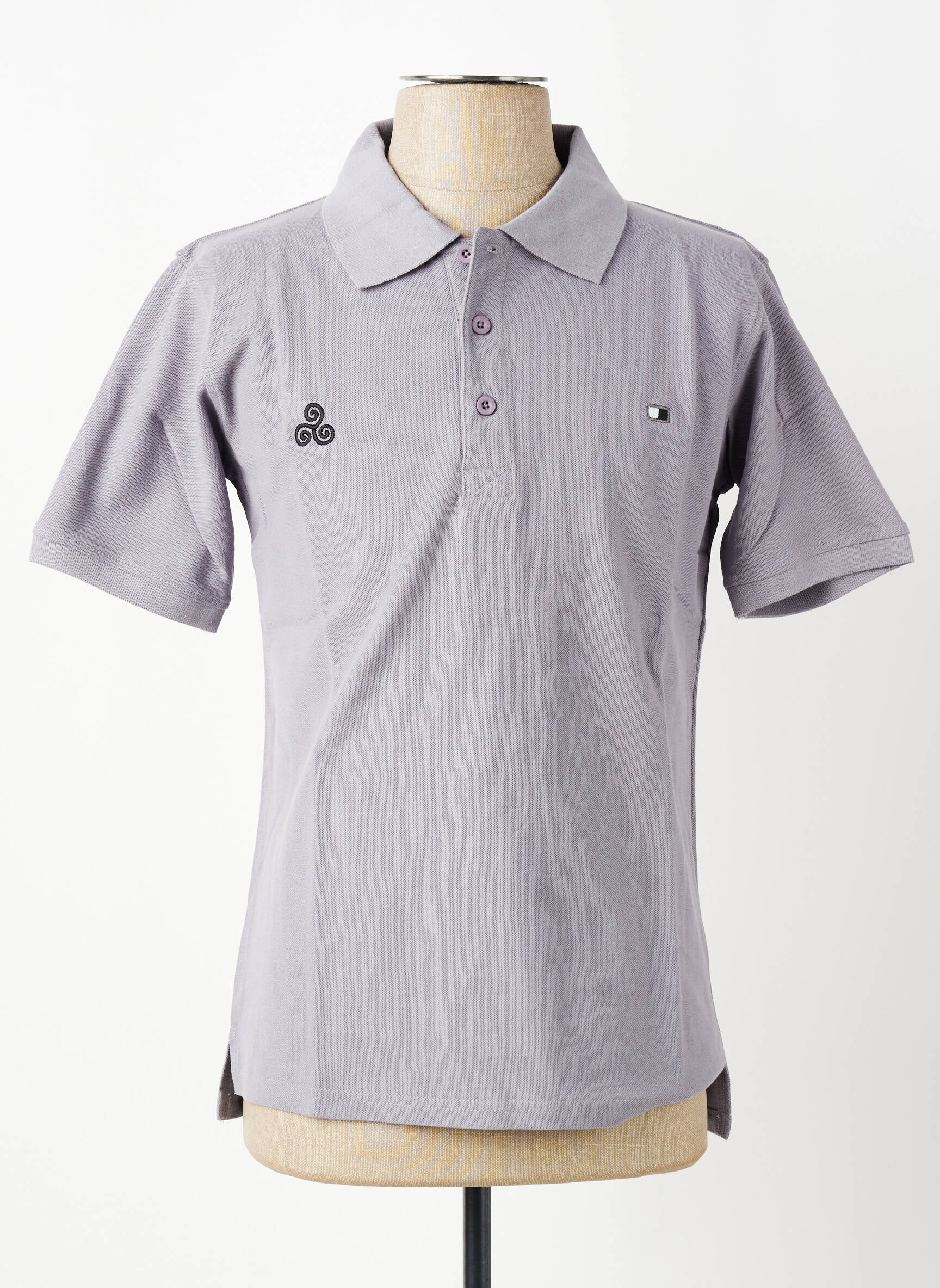 Polo croială dreaptă mâneci scurte gri GWEN & BLACK bărbat