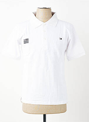 Polo croială dreaptă mâneci scurte alb GWEN & BLACK bărbat