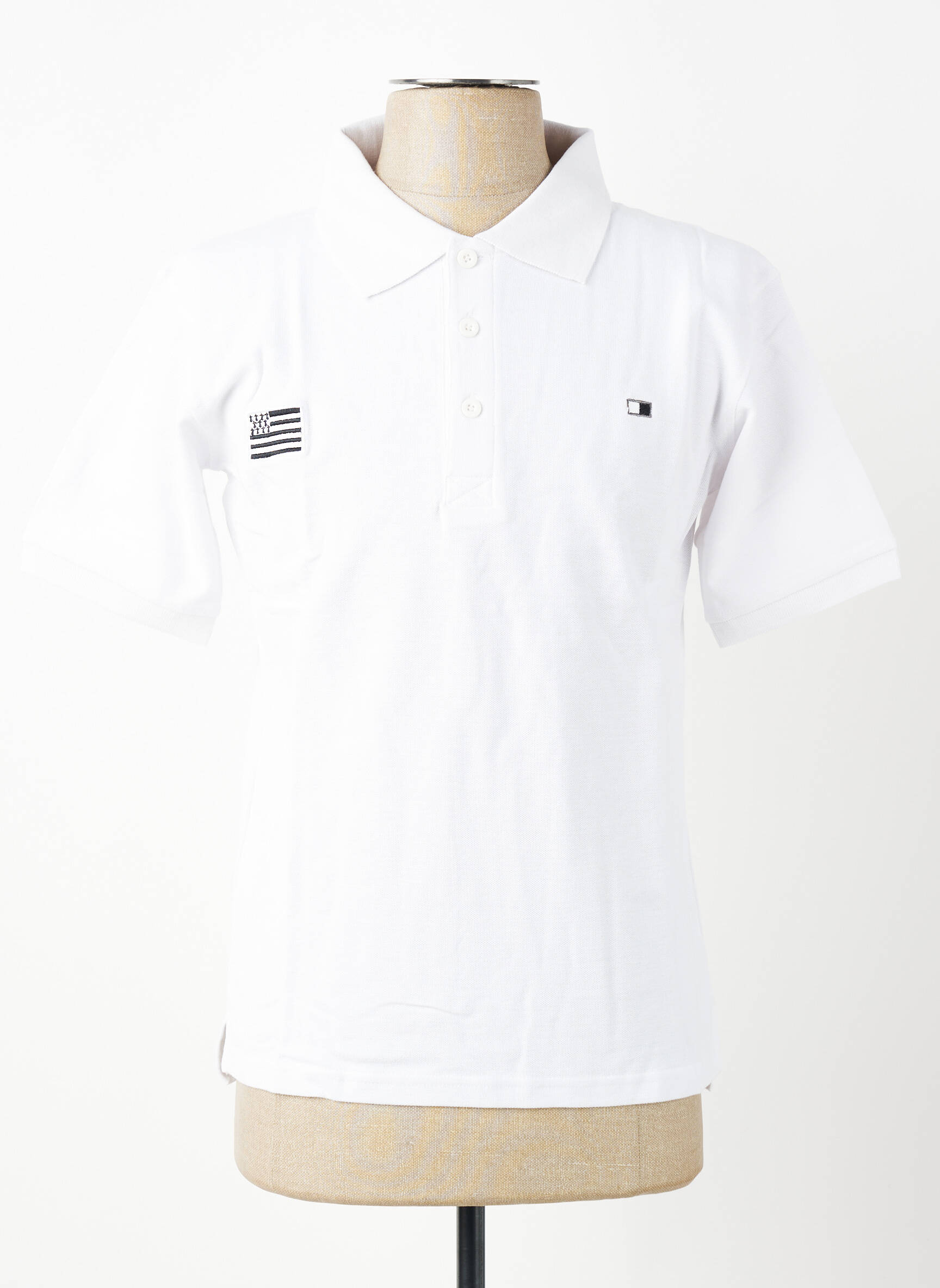 Polo croială dreaptă mâneci scurte alb GWEN & BLACK bărbat