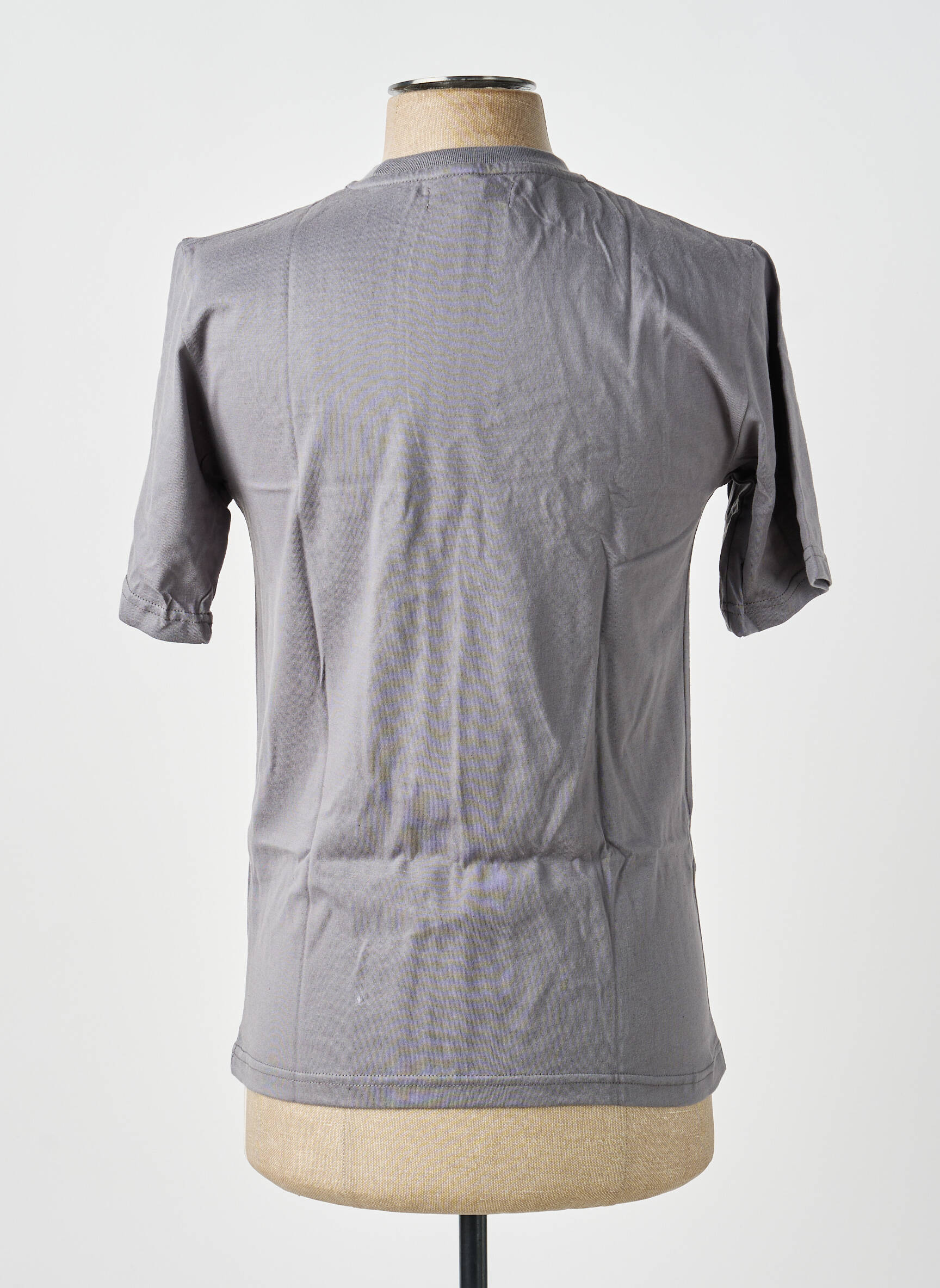 Tricou broderie mâneci scurte gri GWEN & BLACK bărbat