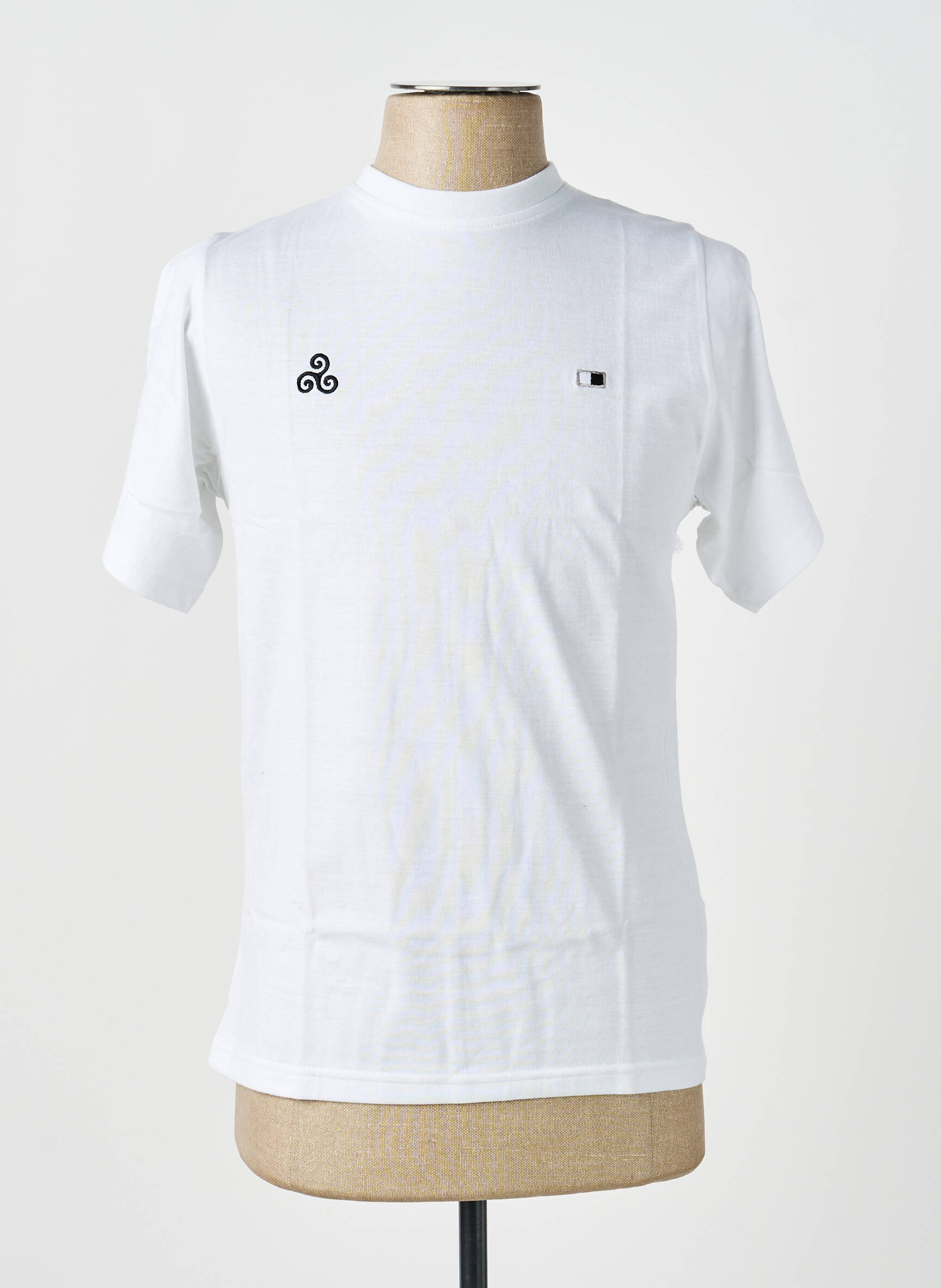 Tricou broderie mâneci scurte alb GWEN & BLACK bărbat