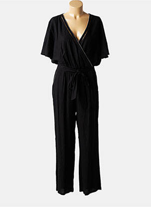 Salopetă-pantalon țesătură crep mâneci scurte negru FREEMAN T.PORTER femeie