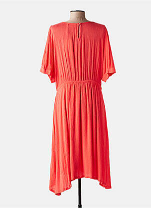 Rochie midi croială fluidă mâneci scurte portocalie KAFFE femeie