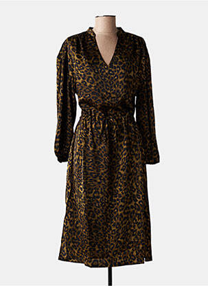 Rochie midi croială fluidă mâneci lungi verde FREEMAN T.PORTER femeie