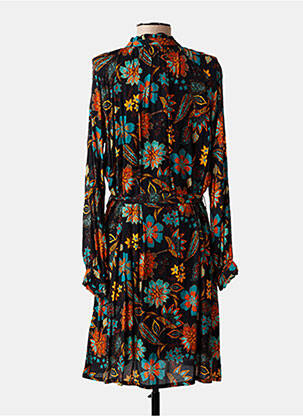 Rochie midi imprimeu floral mâneci lungi negru LE PETIT BAIGNEUR femeie