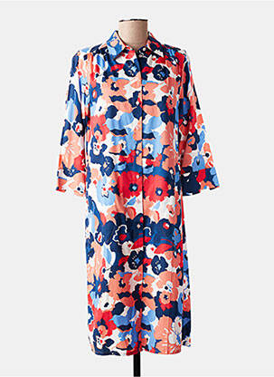 Rochie midi imprimeu floral mâneci 3/4 albastru OLSEN femeie