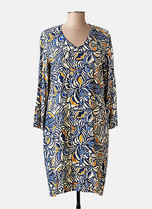 Rochie midi imprimeu floral mâneci lungi albastru LE PETIT BAIGNEUR femeie