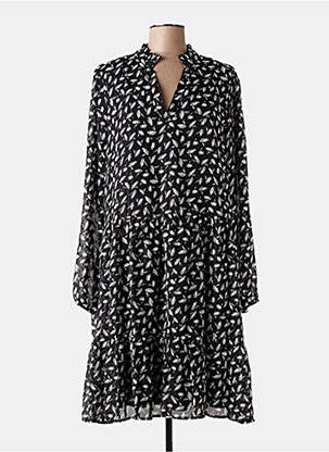 Rochie midi croială fluidă mâneci lungi negru KAFFE femeie