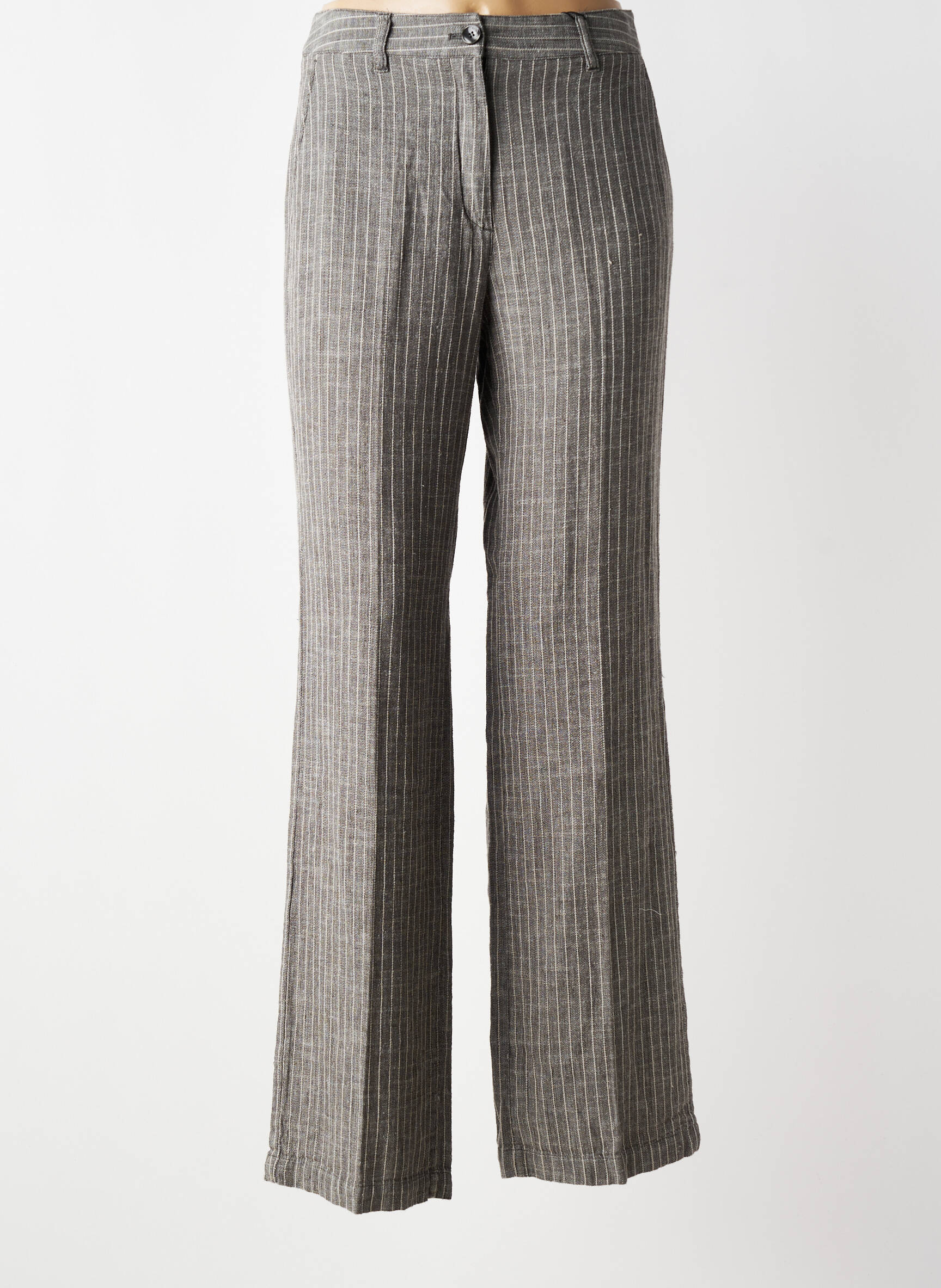 Pantalon drept talie cu cleme mărime normală gri OLSEN femeie