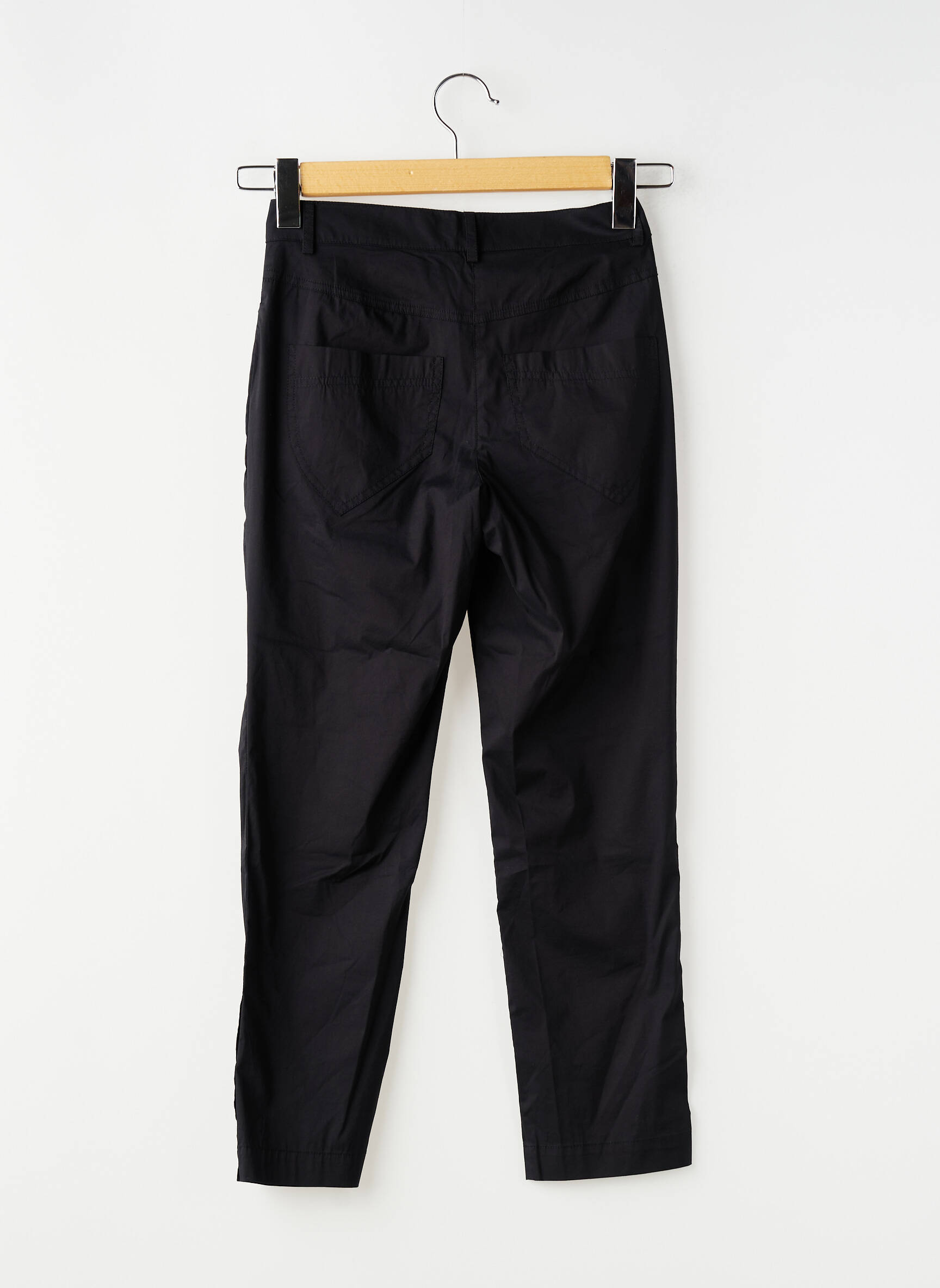 Pantalon 7/8 țesătură poplin mărime normală negru AVENTURES DES TOILES femeie