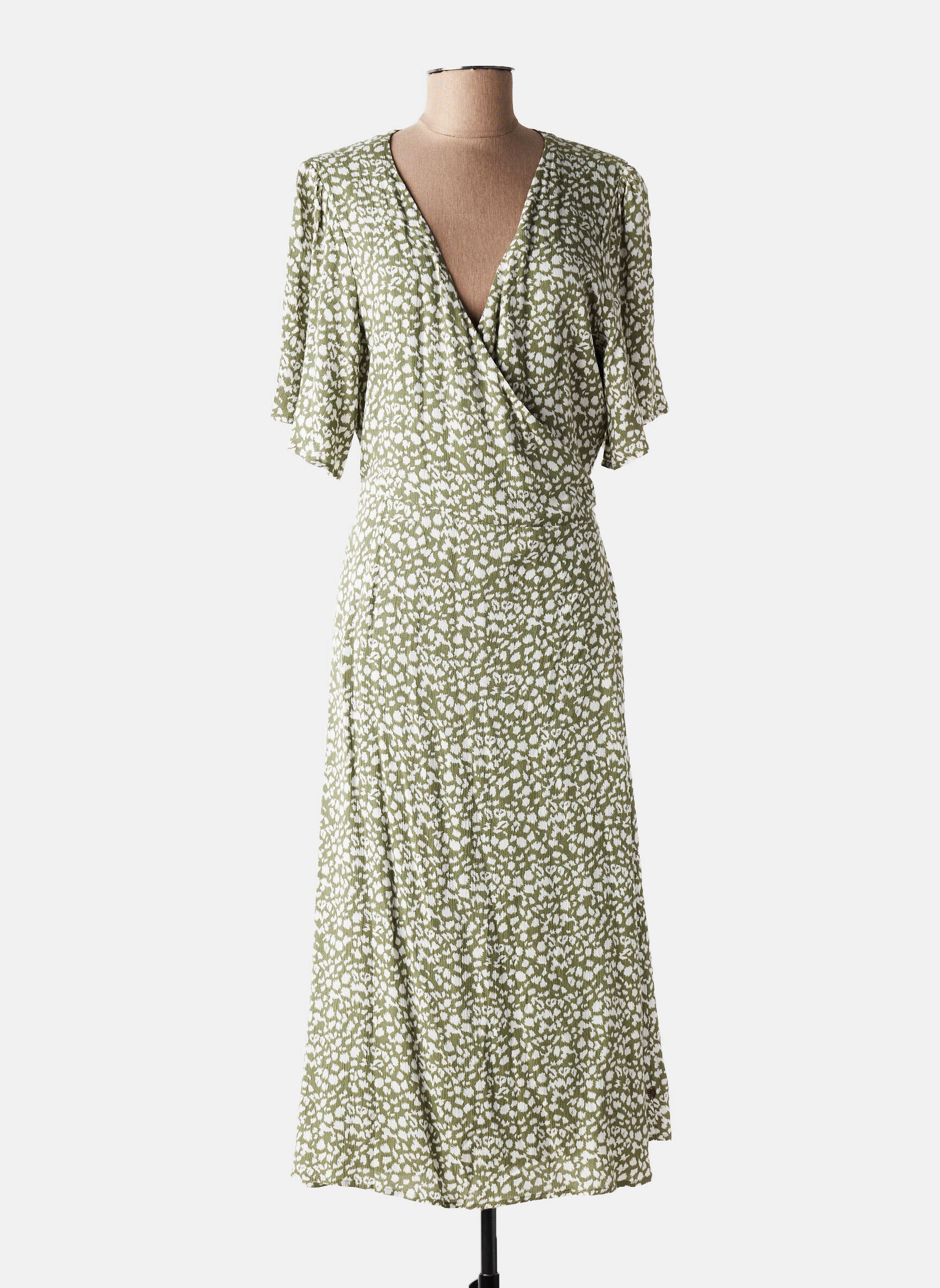 Rochie lungă mâneci scurte mâneci scurte verde FREEMAN T.PORTER femeie