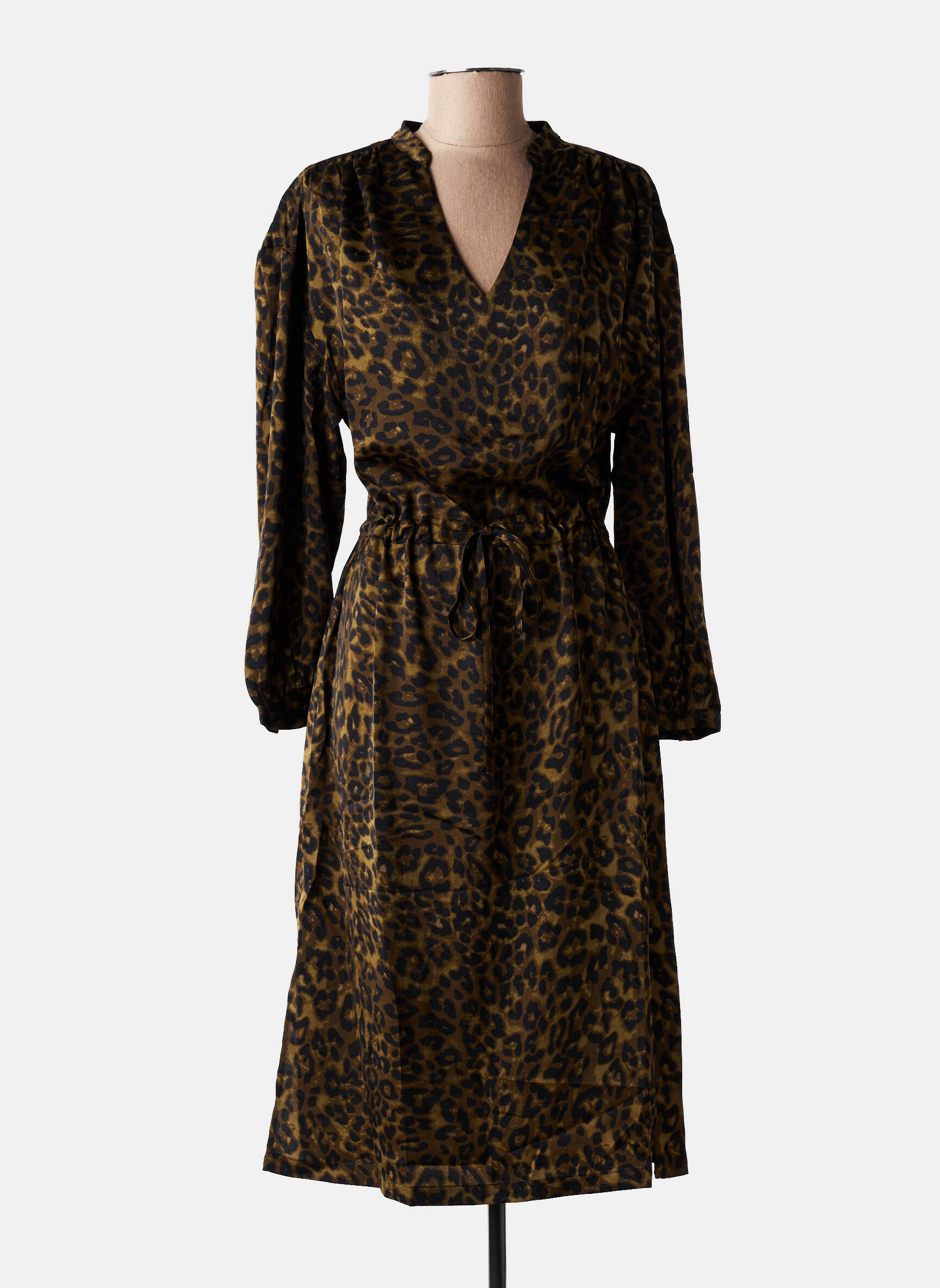 Rochie midi croială fluidă mâneci lungi verde FREEMAN T.PORTER femeie