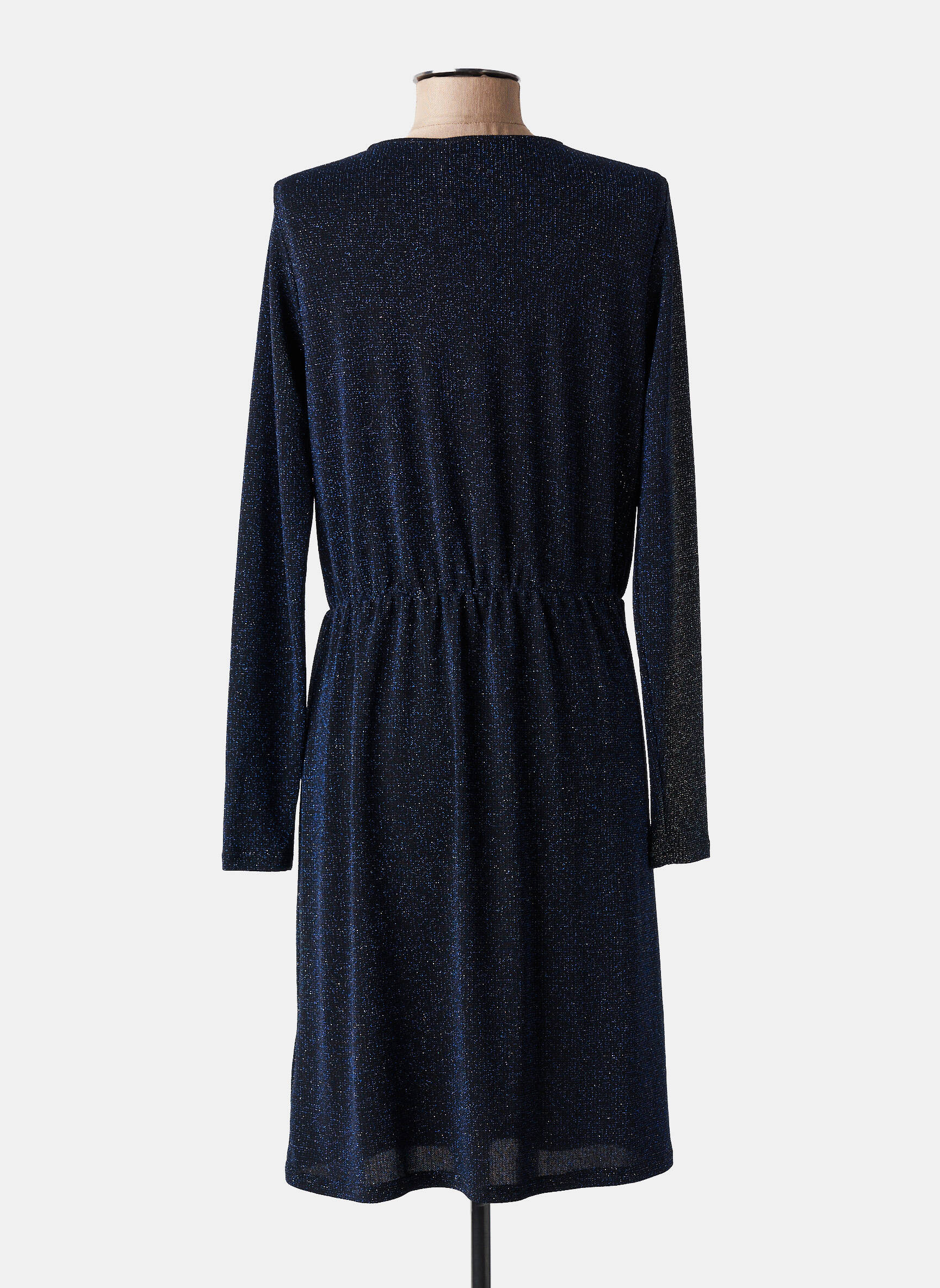 Rochie midi mâneci lungi mâneci lungi albastru KAFFE femeie