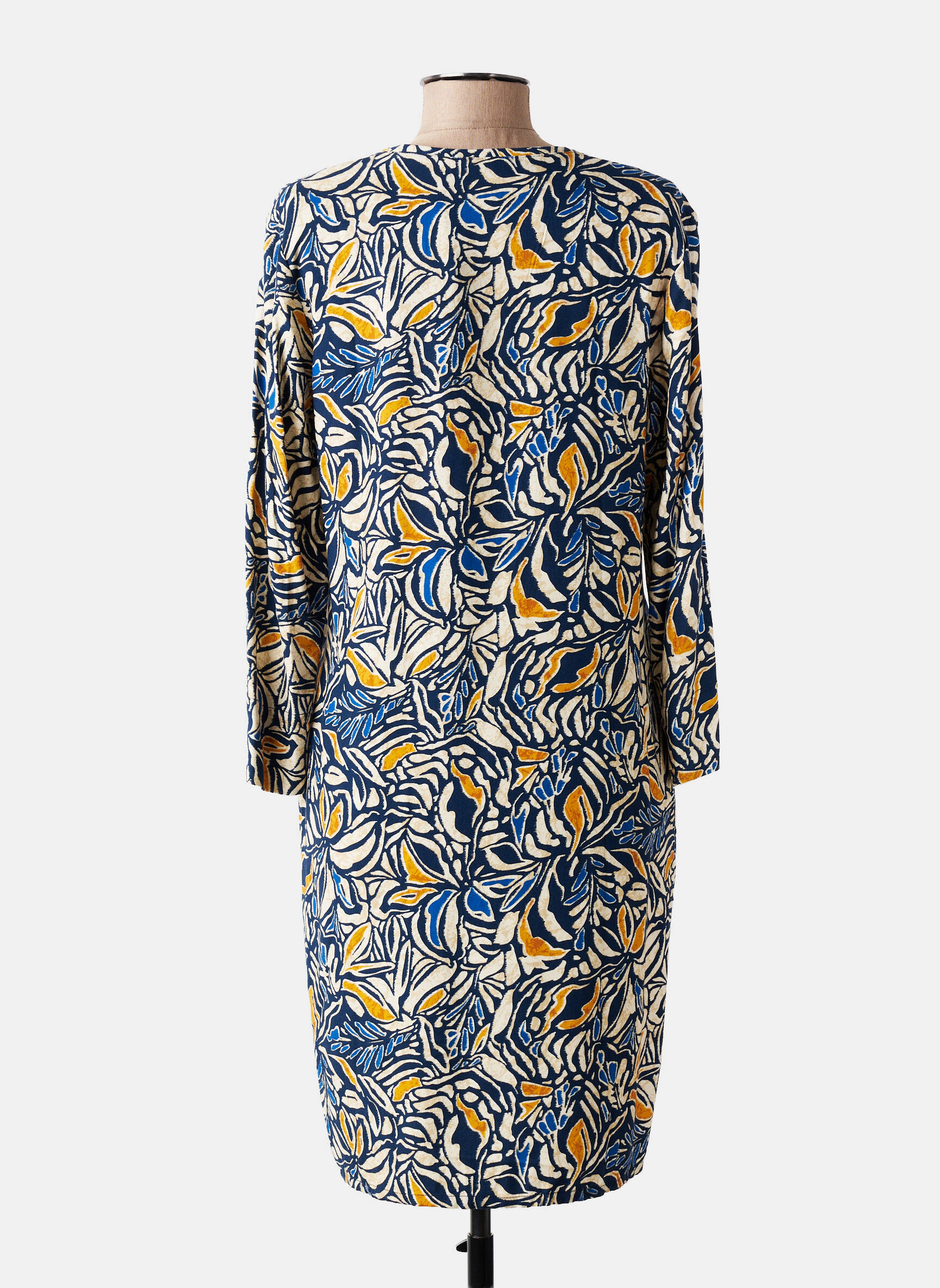 Rochie midi imprimeu floral mâneci lungi albastru LE PETIT BAIGNEUR femeie