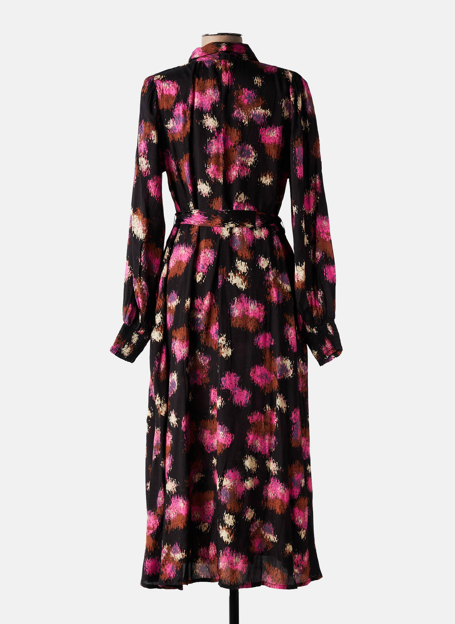 Rochie lungă mâneci lungi mâneci lungi negru KAFFE femeie