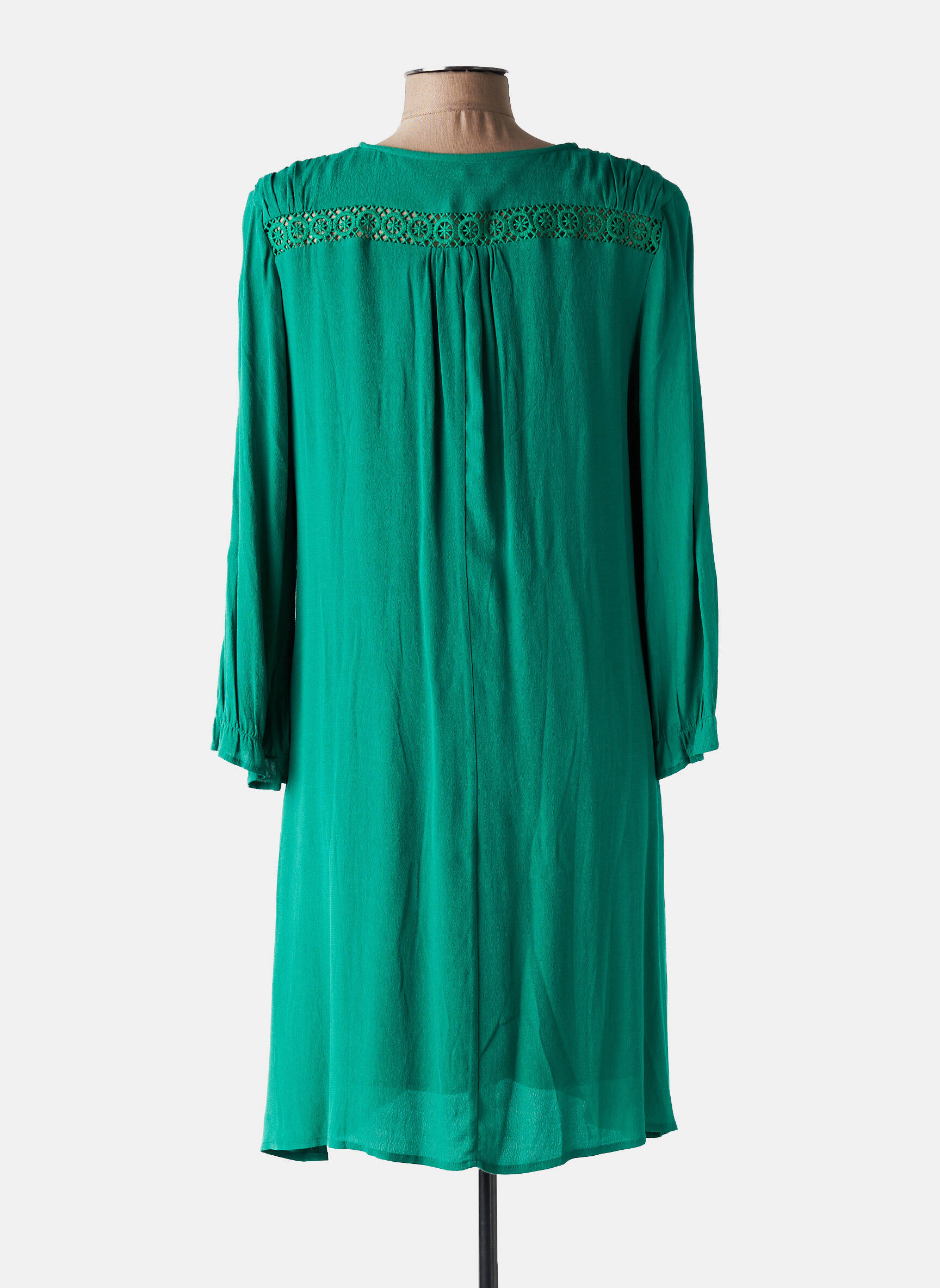 Rochie midi croială fluidă mâneci lungi verde FREEMAN T.PORTER femeie