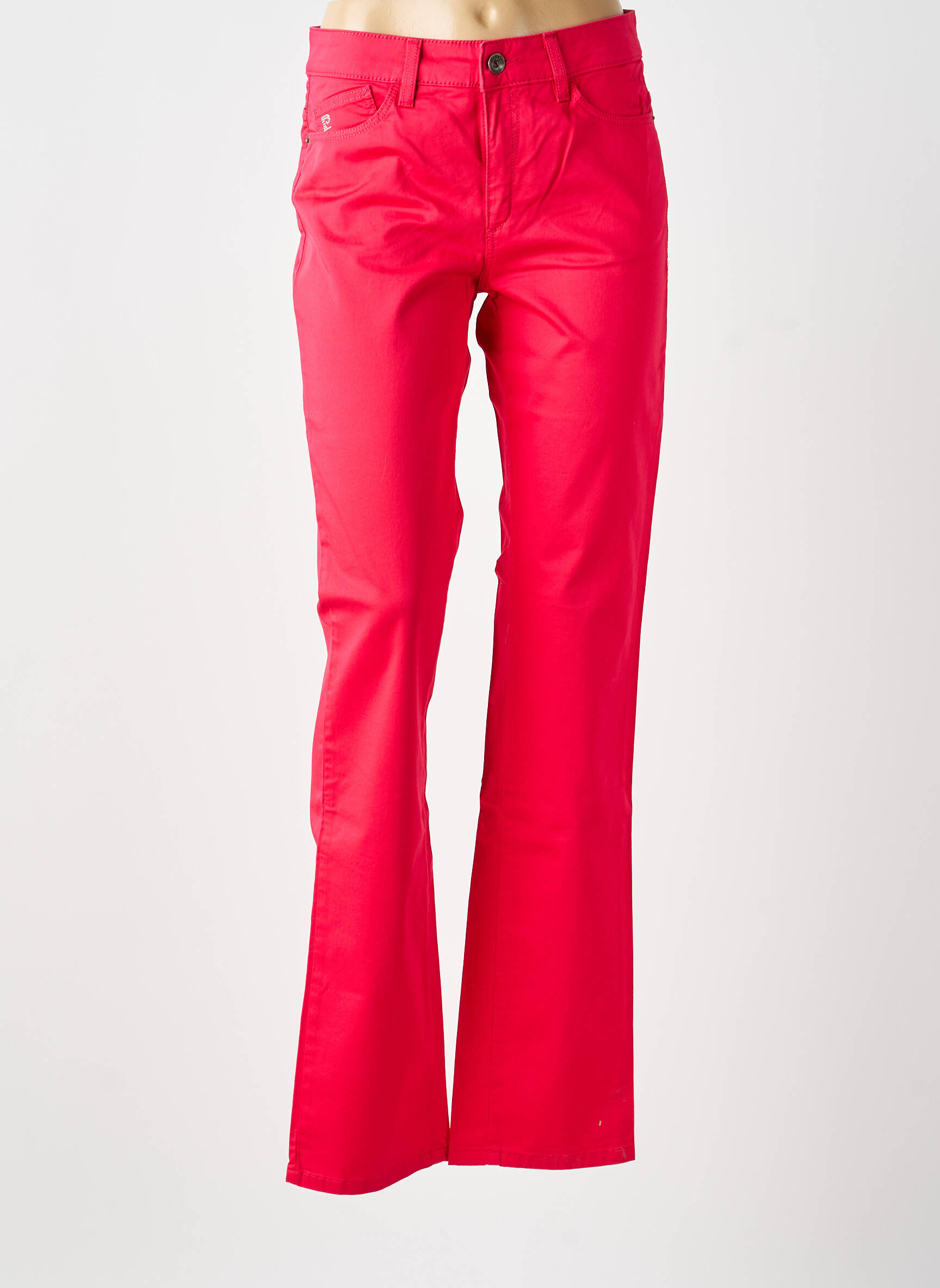 Pantalon slim țesătură poplin mărime normală roșu PIERRE CARDIN femeie
