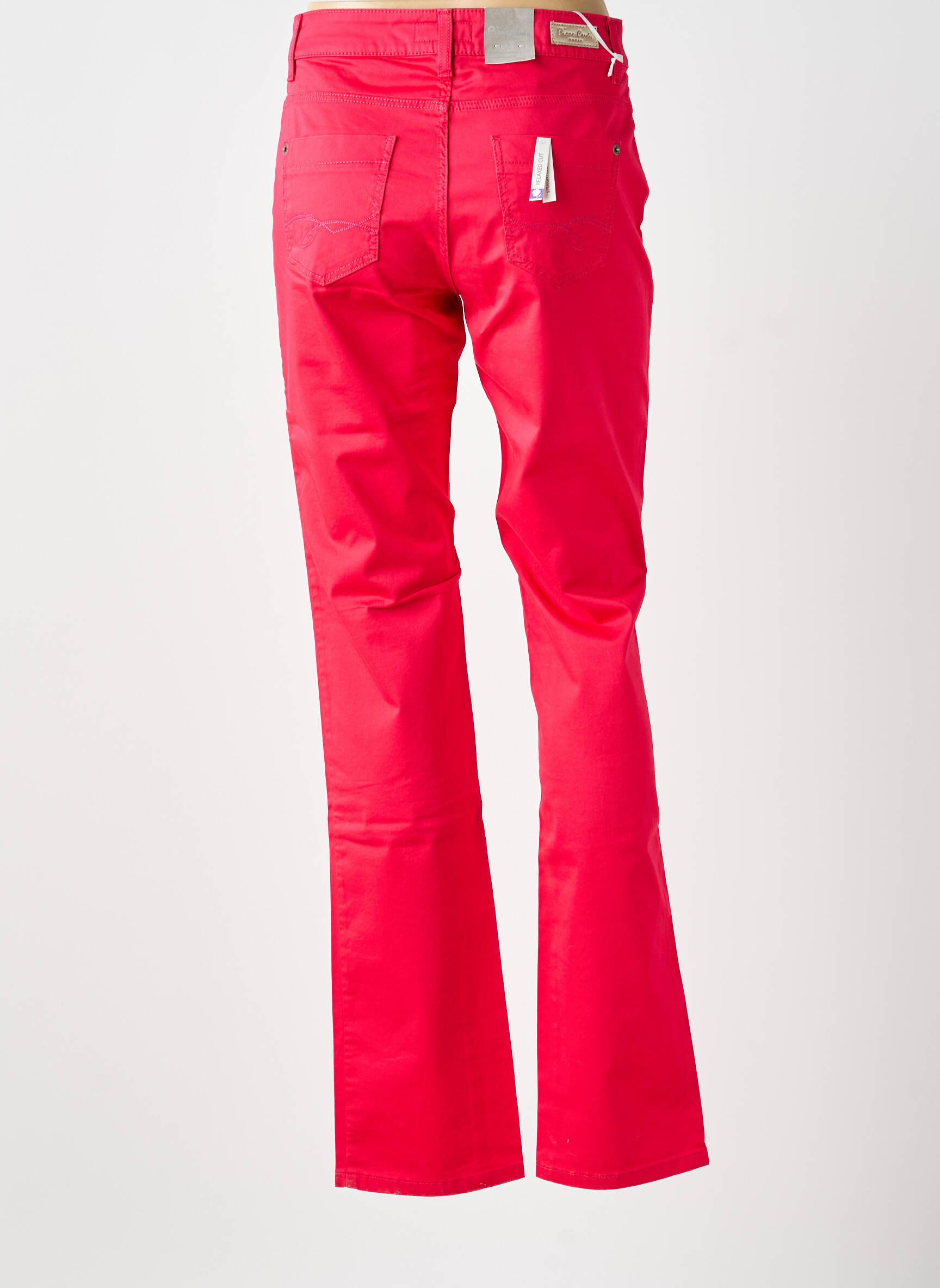 Pantalon slim țesătură poplin mărime normală roșu PIERRE CARDIN femeie