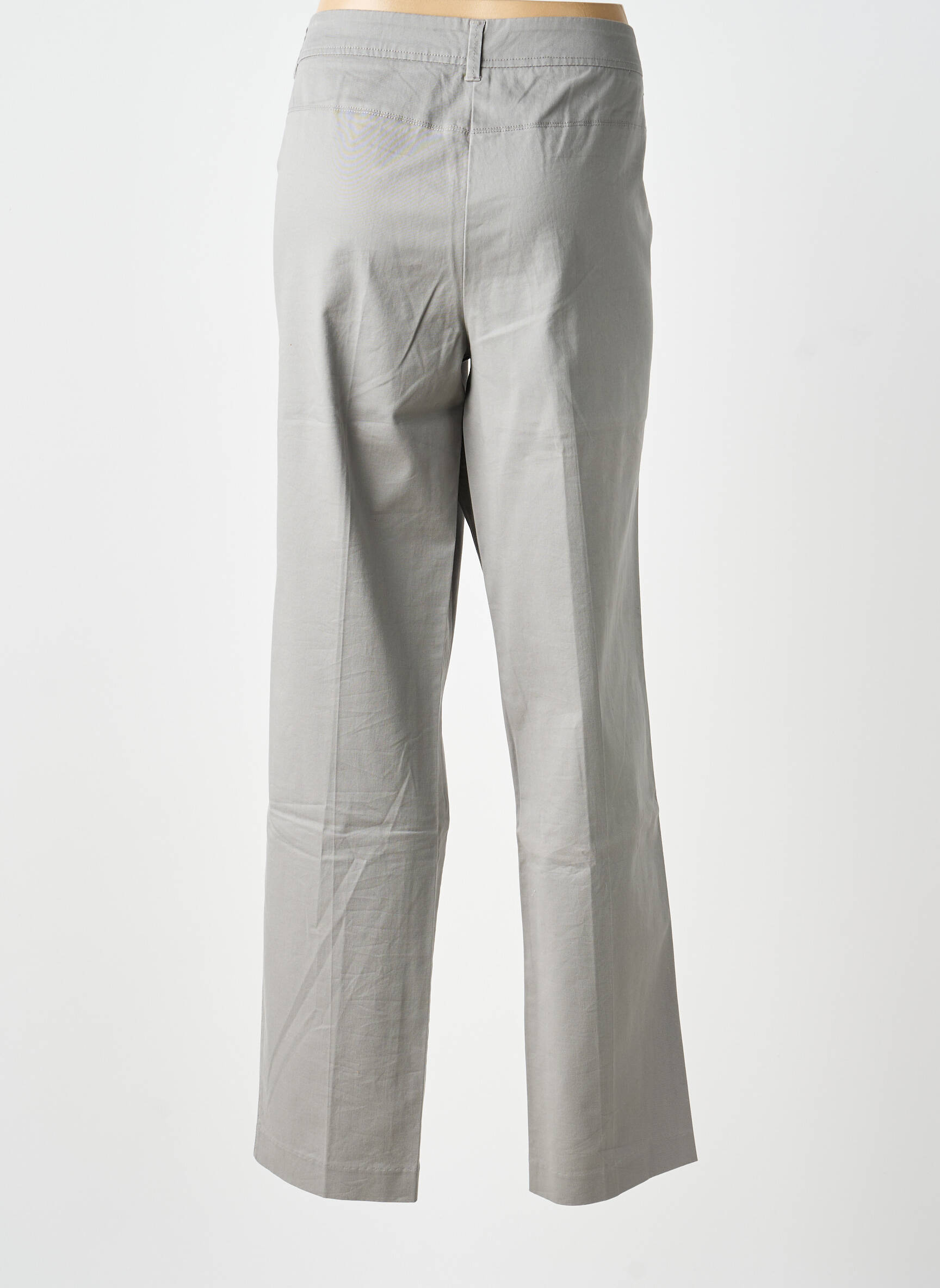 Pantalon drept țesătură poplin gri OLSEN femeie
