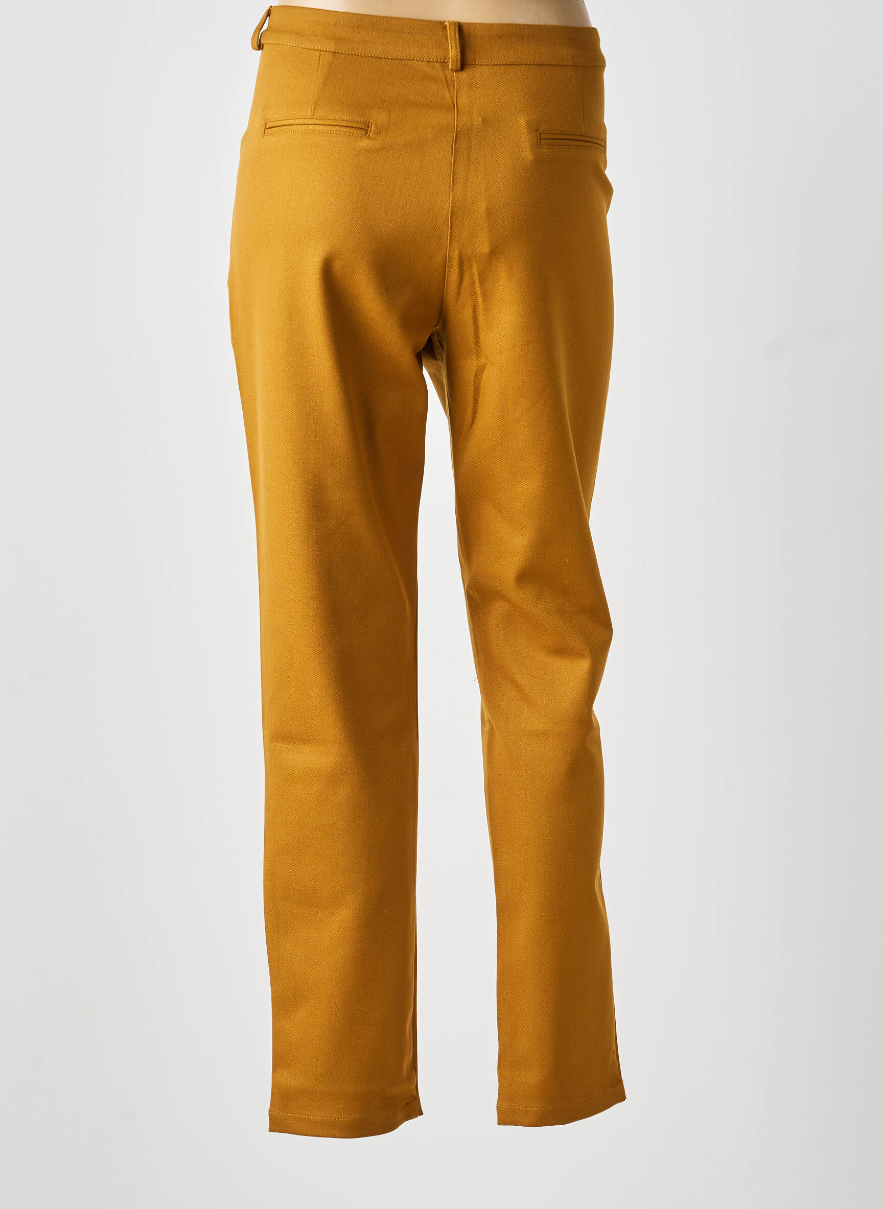 Pantalon chino închidere cu fermoar sub clapetă cu nasturi mărime normală galben LE PETIT BAIGNEUR femeie