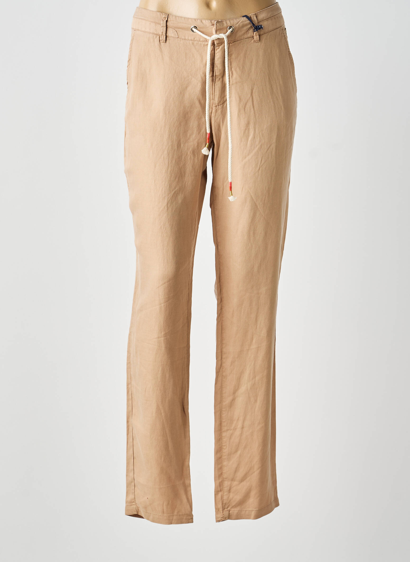 Pantalon drept talie cu cleme mărime normală bej FREEMAN T.PORTER femeie