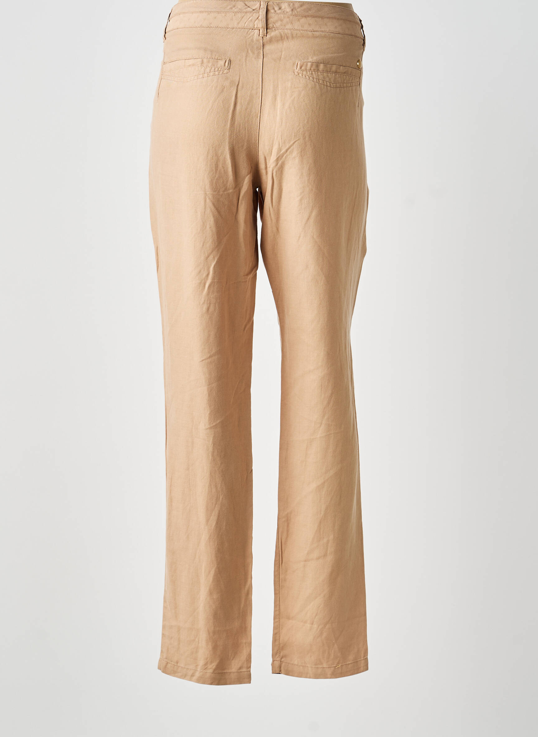 Pantalon drept talie cu cleme mărime normală bej FREEMAN T.PORTER femeie