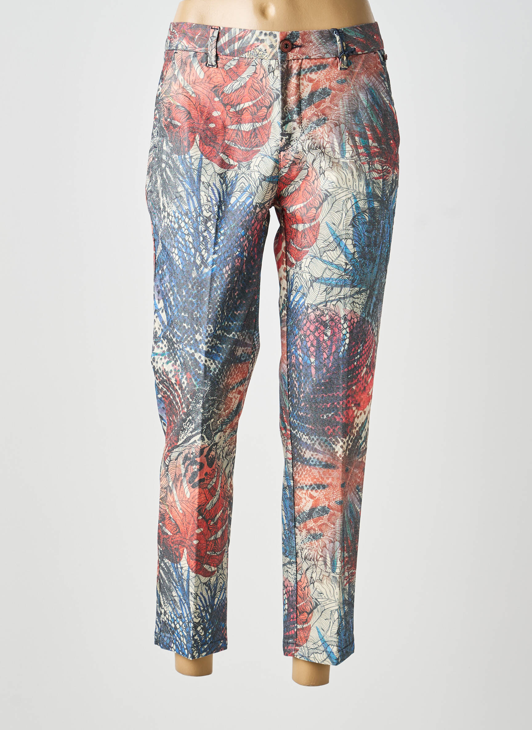 Pantalon 7/8 talie cu cleme mărime normală portocalie FREEMAN T.PORTER femeie
