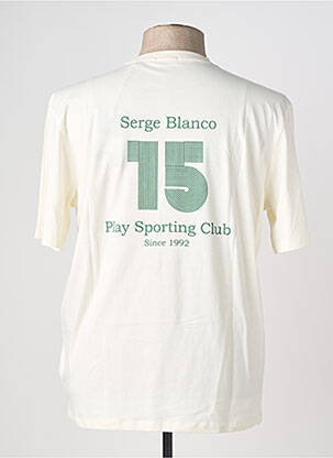 Tricou broderie mâneci scurte bej SERGE BLANCO bărbat