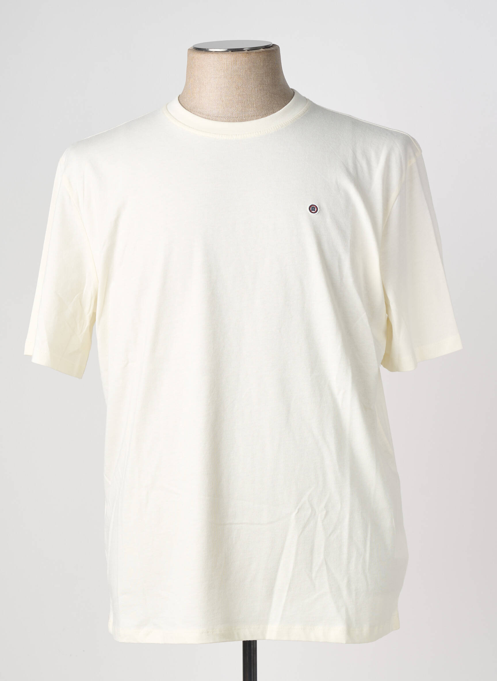 Tricou broderie mâneci scurte bej SERGE BLANCO bărbat