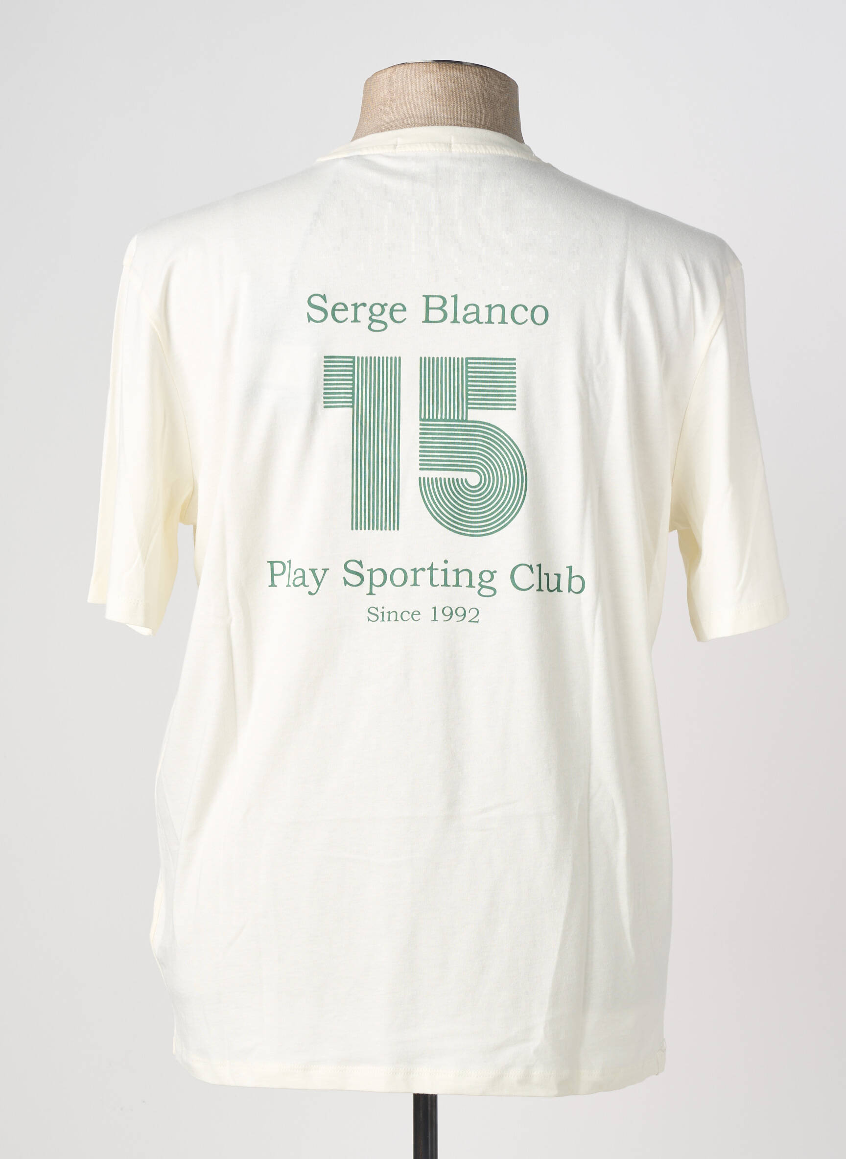 Tricou broderie mâneci scurte bej SERGE BLANCO bărbat
