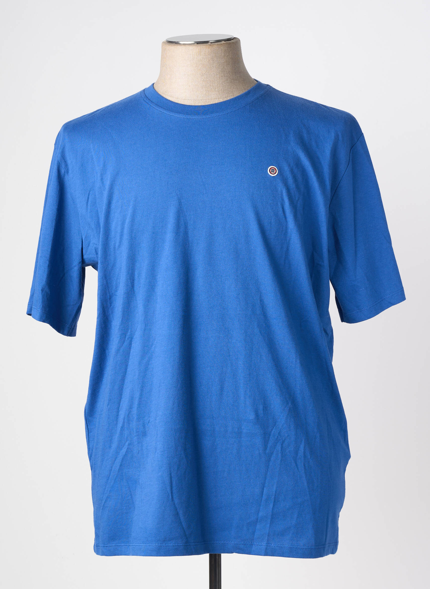 Tricou broderie mâneci scurte albastru SERGE BLANCO bărbat