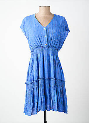 Rochie scurtă mâneci scurte mâneci scurte albastru MOLLY BRACKEN femeie
