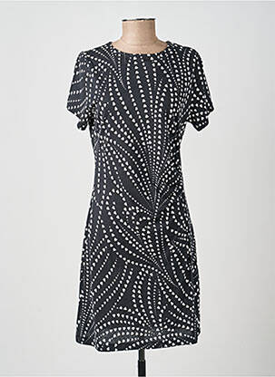 Rochie midi imprimeu fantezie mâneci scurte negru LA FEE MARABOUTEE femeie