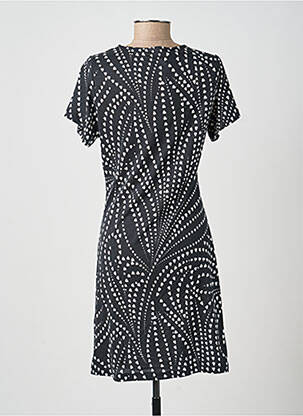 Rochie midi imprimeu fantezie mâneci scurte negru LA FEE MARABOUTEE femeie