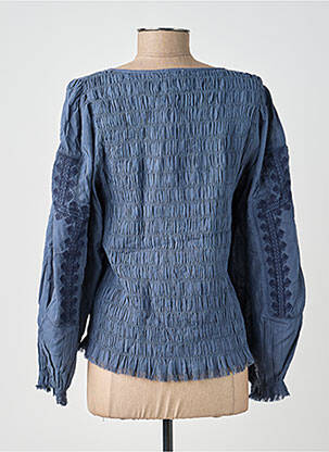 Top elasticitate mâneci lungi albastru INDI & COLD femeie