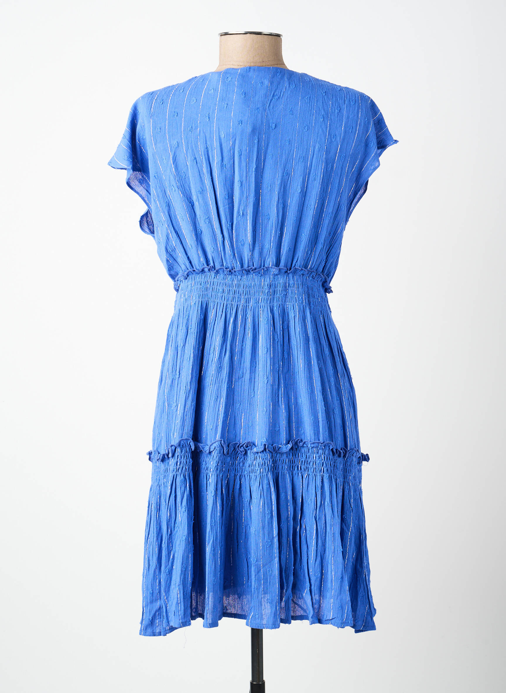 Rochie scurtă mâneci scurte mâneci scurte albastru MOLLY BRACKEN femeie
