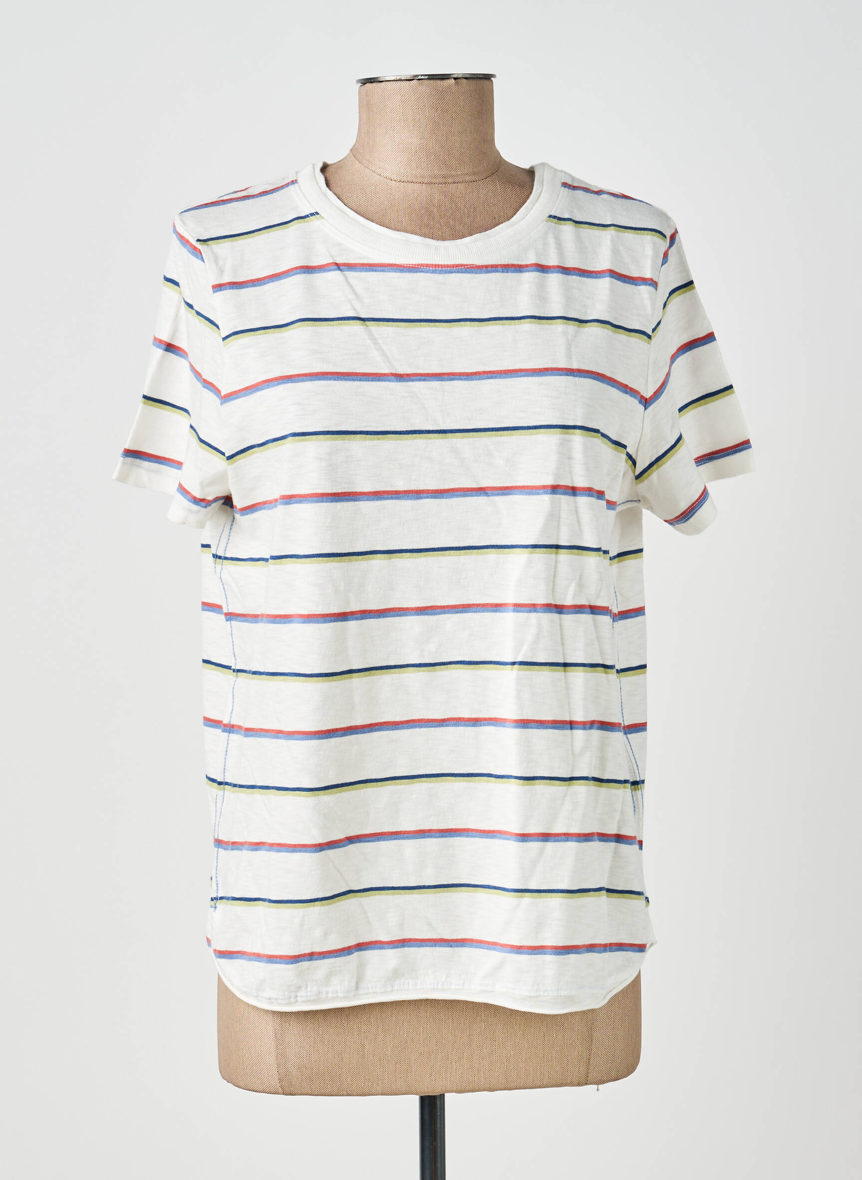 Tricou croială dreaptă mâneci scurte alb WHITE STUFF femeie