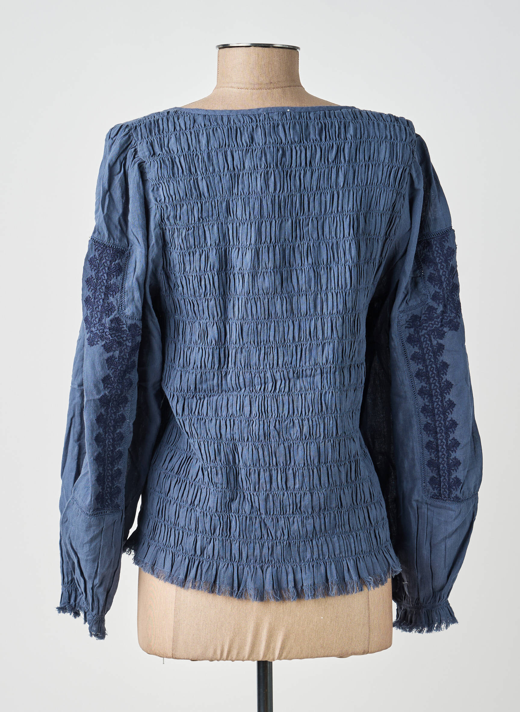 Top mâneci lungi mâneci lungi albastru INDI & COLD femeie