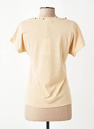 Tricou guler în v mâneci scurte bej MOLLY BRACKEN femeie
