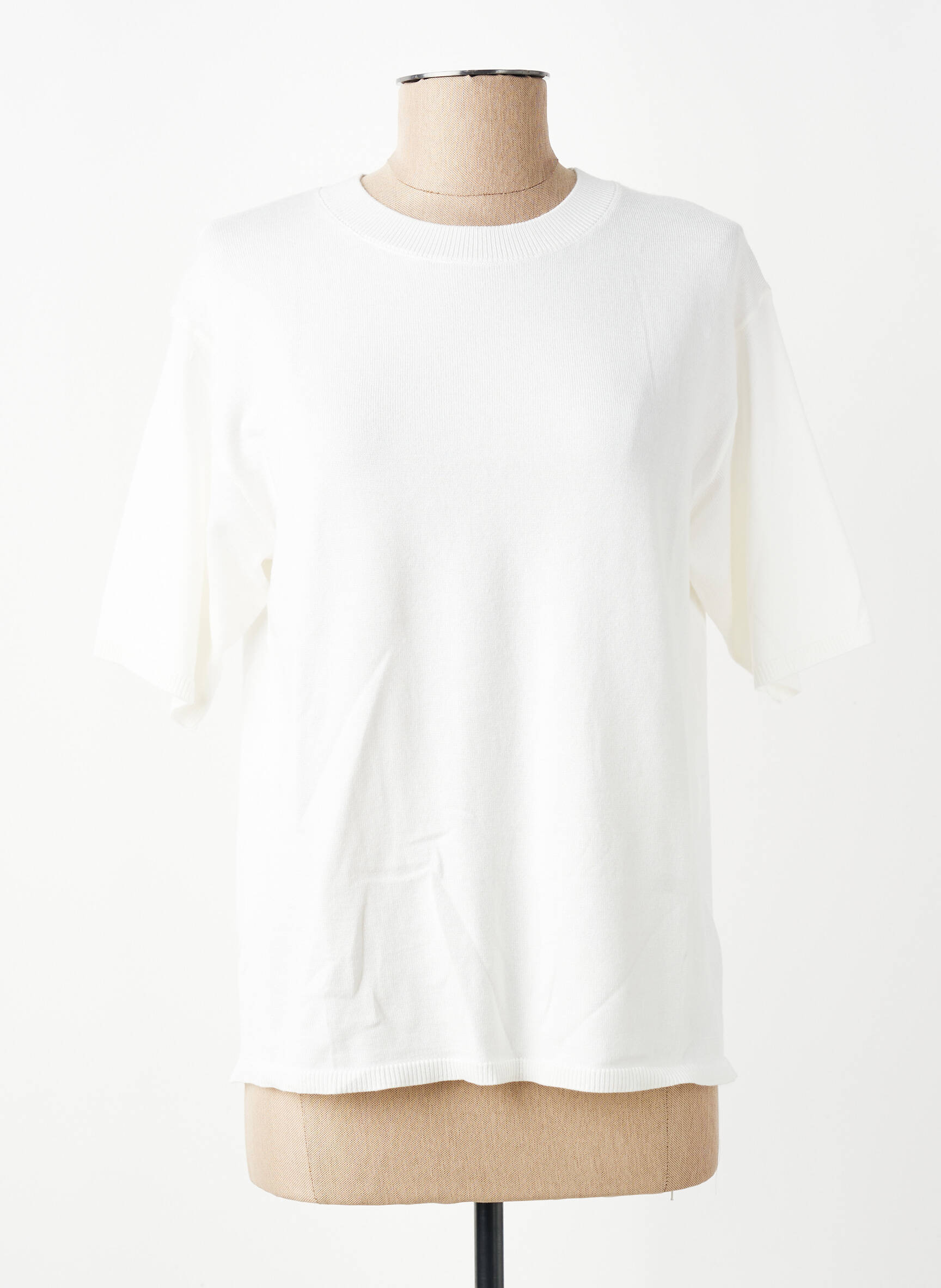 Tricou croială dreaptă mâneci scurte alb MOLLY BRACKEN femeie