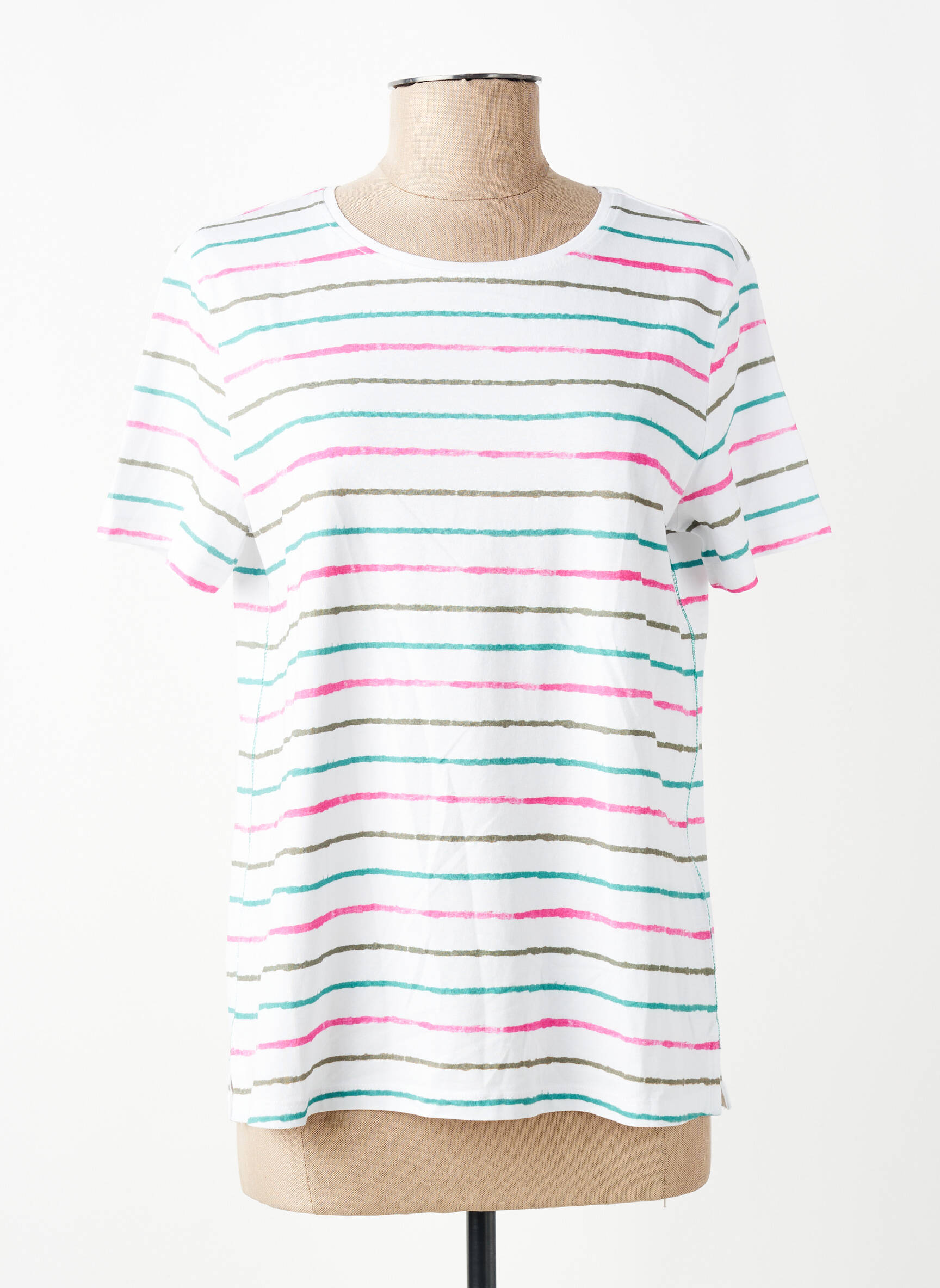 Tricou croială dreaptă mâneci scurte alb WHITE STUFF femeie