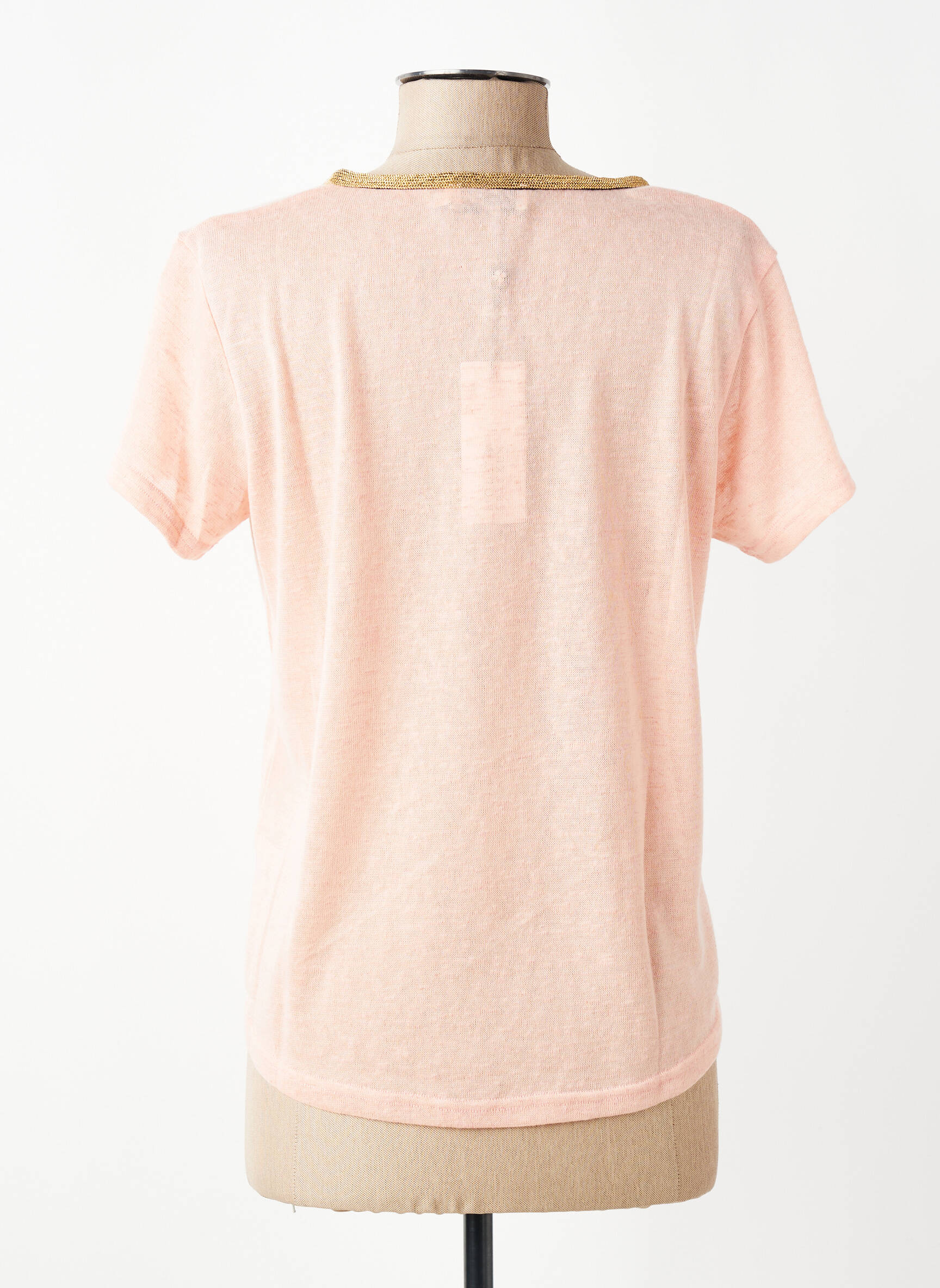 Tricou guler în v mâneci scurte roz MOLLY BRACKEN femeie
