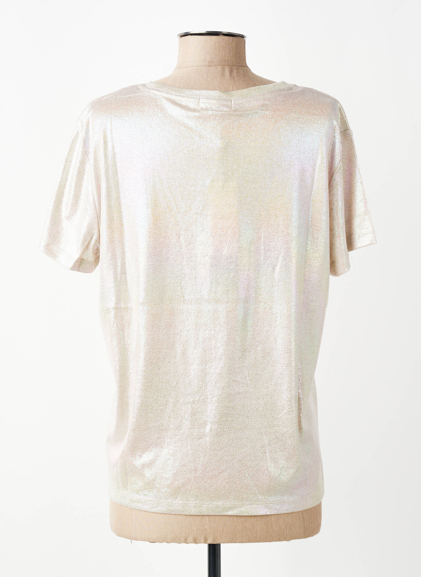 Tricou croială dreaptă mâneci scurte bej MOLLY BRACKEN femeie