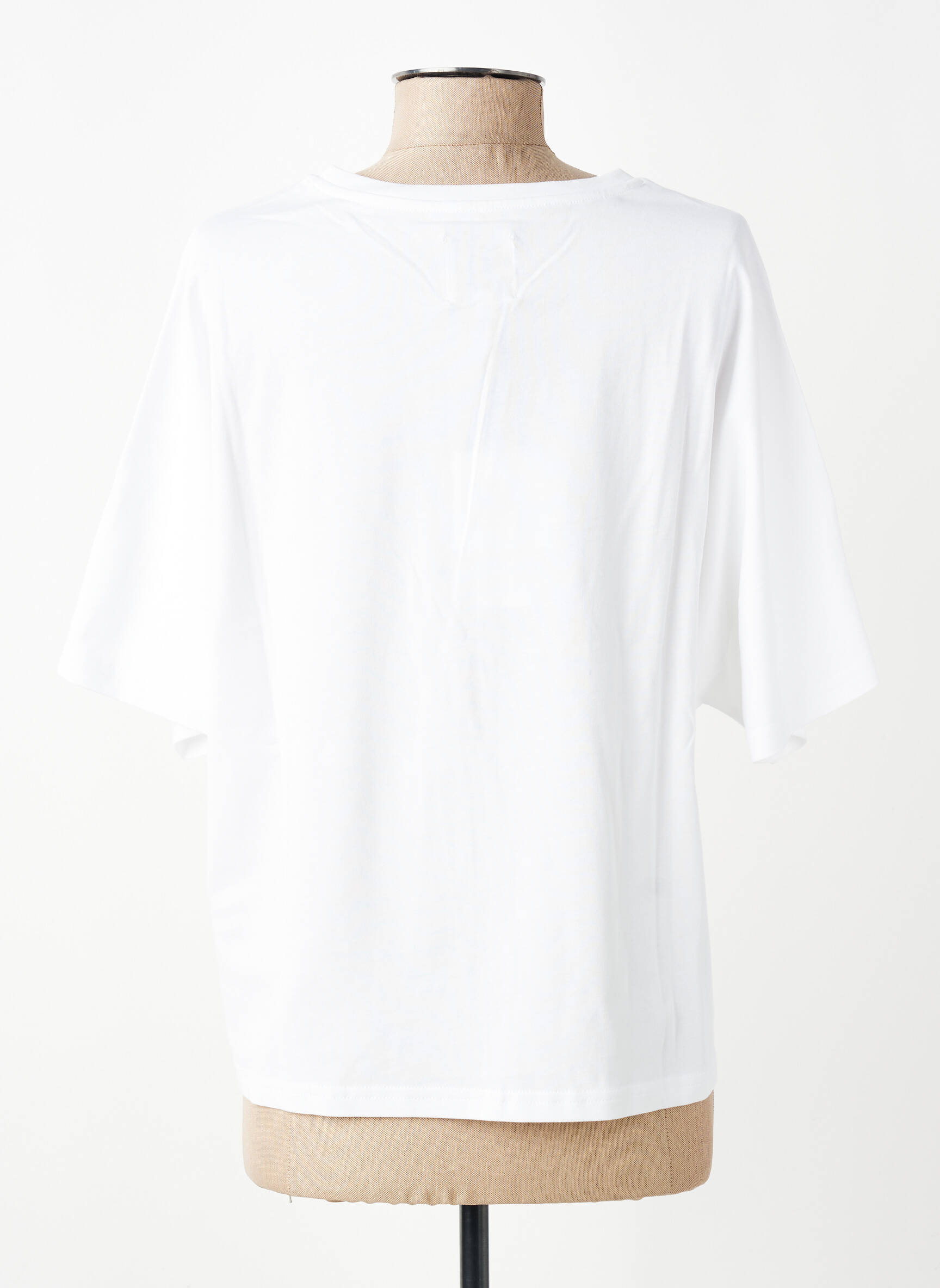 Tricou croială dreaptă mâneci scurte alb LILI SIDONIO femeie