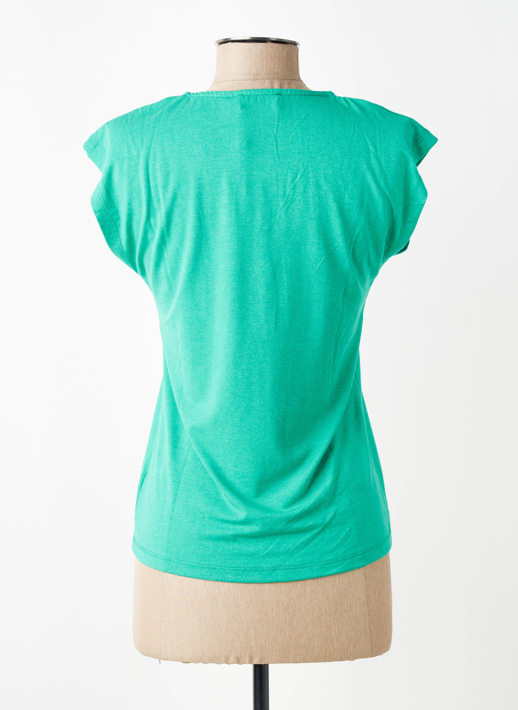 Tricou guler în v mâneci scurte verde MOLLY BRACKEN femeie
