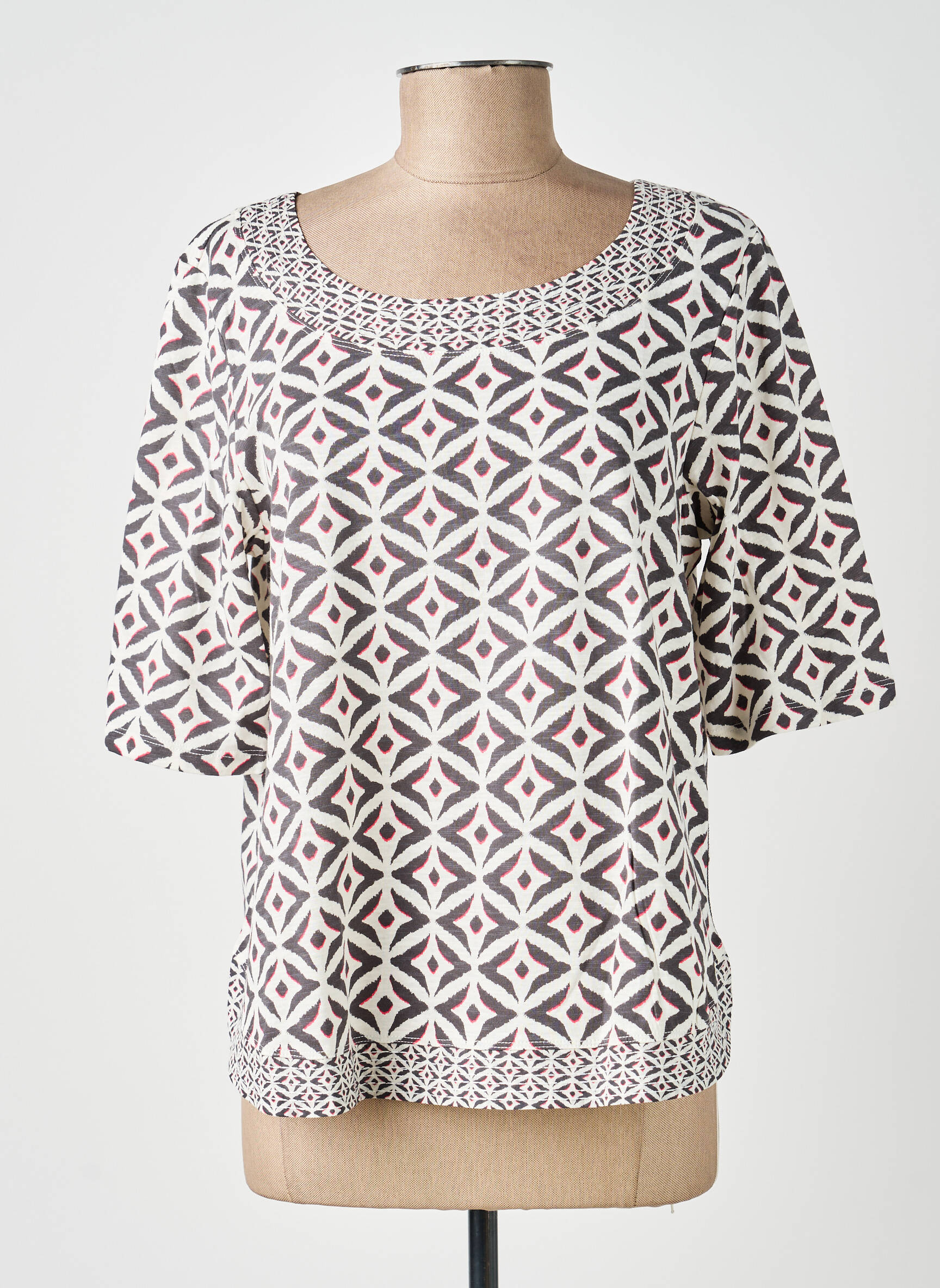 Tricou croială dreaptă mâneci scurte bej WHITE STUFF femeie