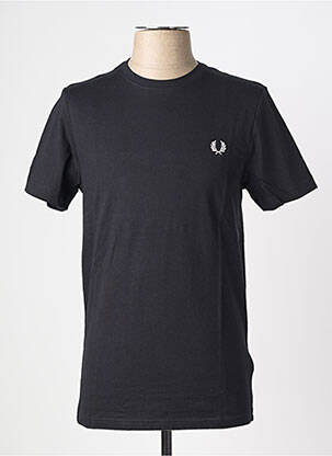Tricou broderie mâneci scurte negru FRED PERRY bărbat