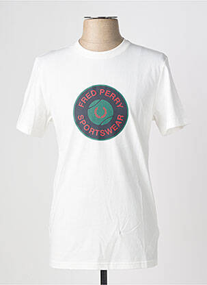 Tricou elasticitate mâneci scurte alb FRED PERRY bărbat