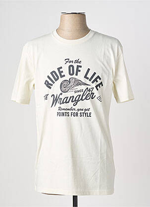 Tricou elasticitate mâneci scurte alb WRANGLER bărbat
